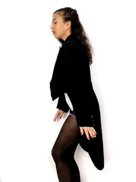 50s vintage black tailcoat, satin collar and buttons