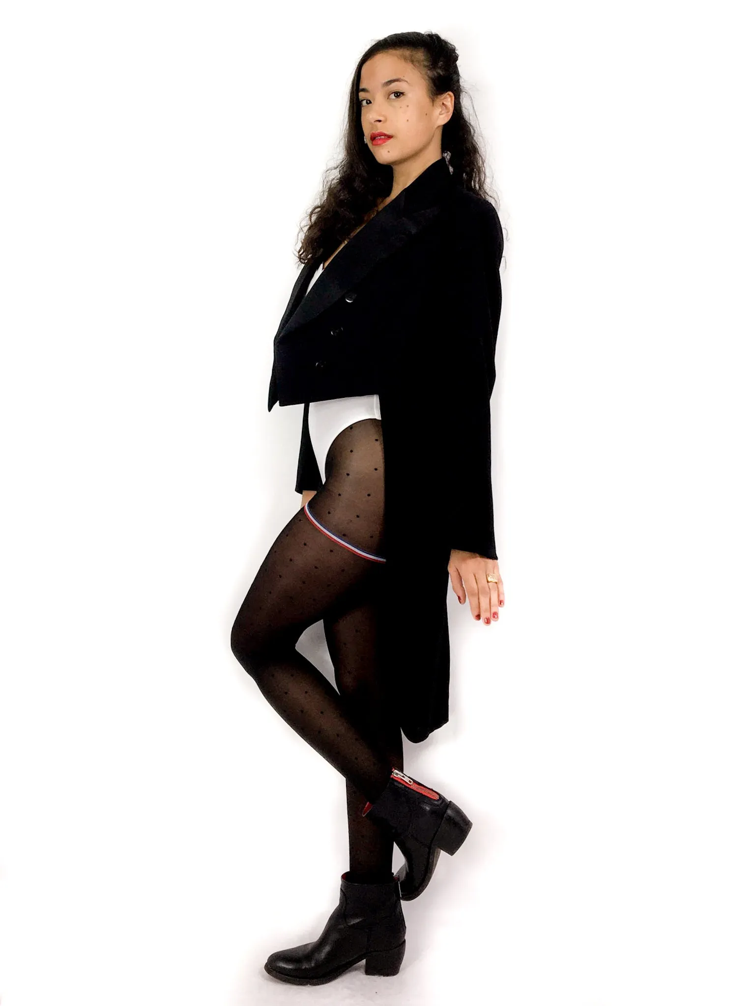 50s vintage black tailcoat, satin collar and buttons
