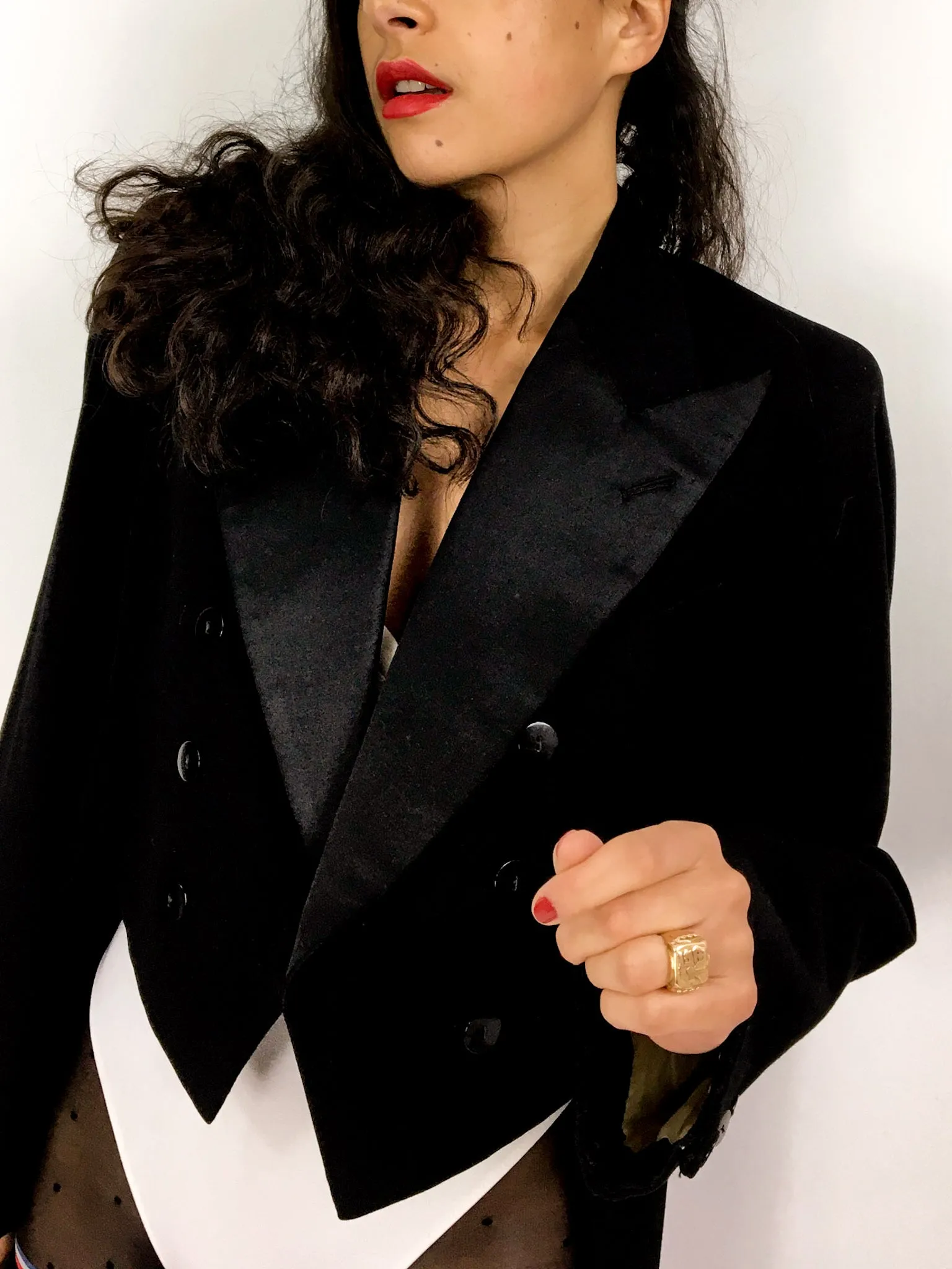 50s vintage black tailcoat, satin collar and buttons