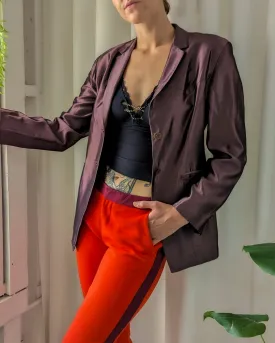 90s Iridescent Plum Western Blazer | S-M
