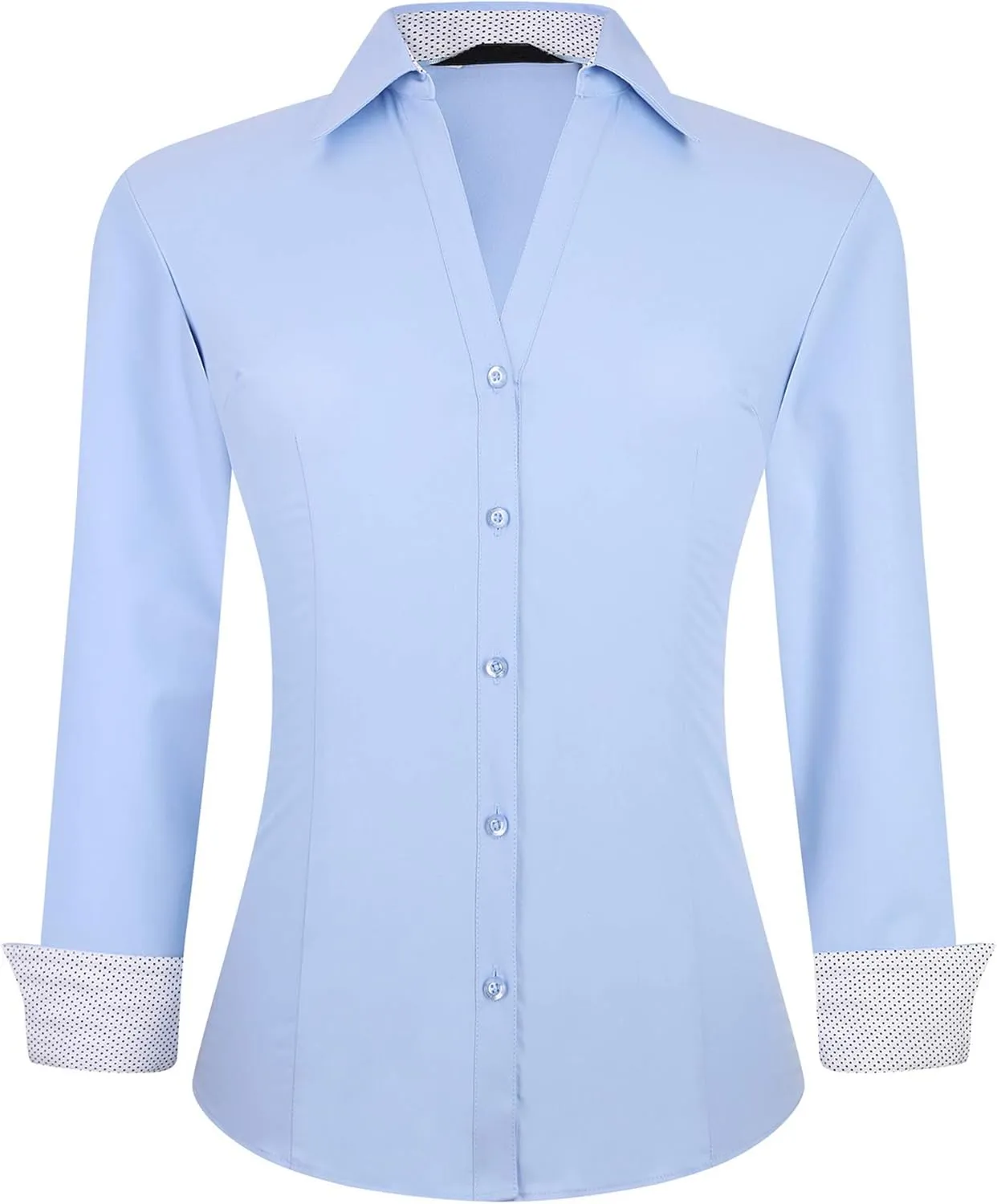 Alex Vando Womens Button Down Shirt Wrinkle Free Casual Long Sleeve Work Blouse Tops