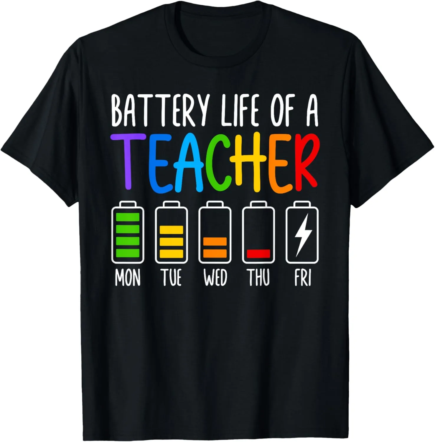 Battery Life Of A Teacher Funny School Teacher Appreciation T-Shirt
