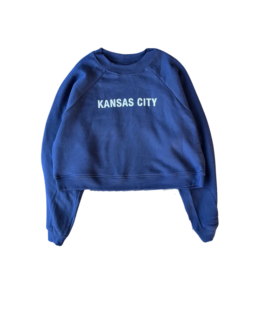 BELLBOY | ESSENTIAL KANSAS CITY CROP SWEATSHIRT - NAVY