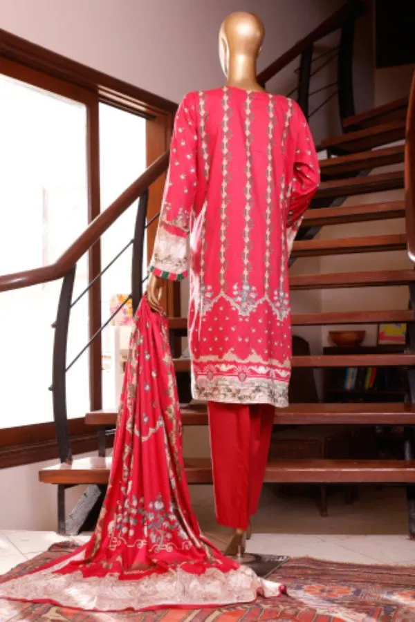 Bin Saeed Emb Linen`21 D#19901 (Red)