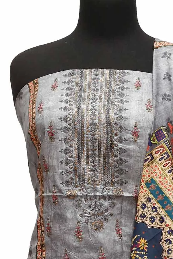 Bin Saeed Emb Linen`21 D#20430 (Grey)