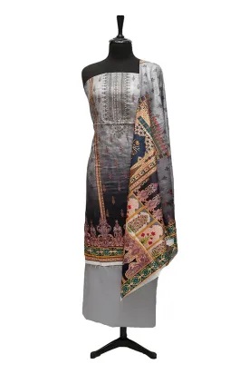Bin Saeed Emb Linen`21 D#20430 (Grey)