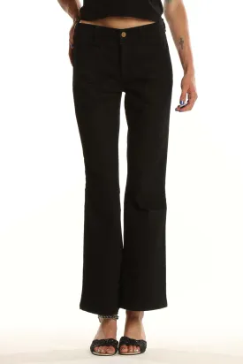 Black Flared Denim Jeans
