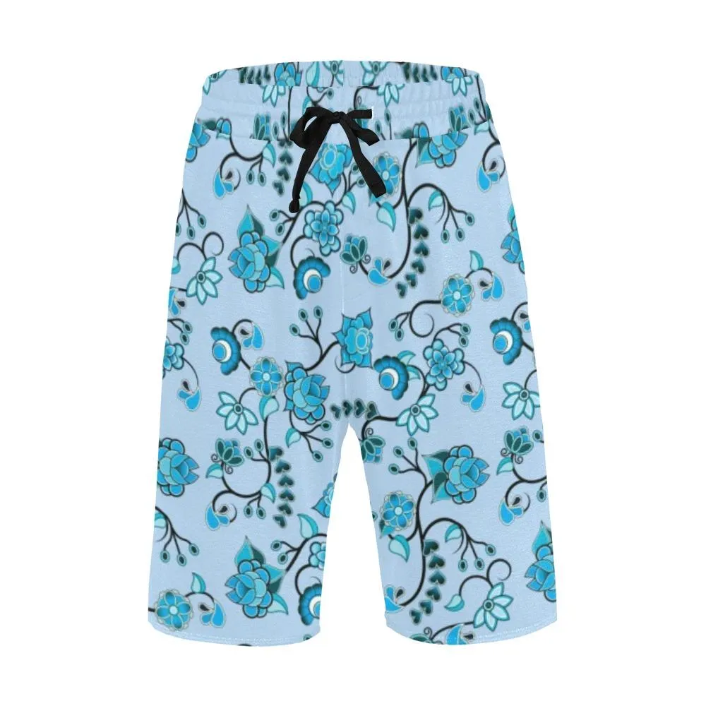 Blue Floral Amour Men's Casual Shorts