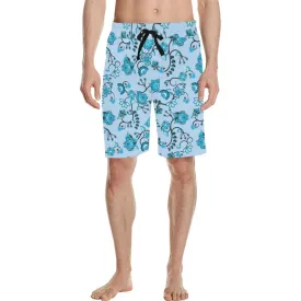Blue Floral Amour Men's Casual Shorts