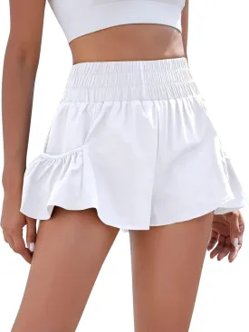 BMJL Womens High Waisted Shorts Athletic Running Shorts Workout Gym Quick Dry Flowy Shorts with Pockets