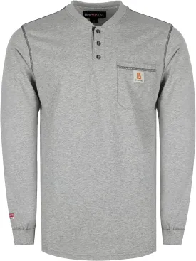 BOCOMAL FR Shirts for Men 5.5oz Lightweight Long Sleeve Work Henley Fire Resistant Shirt CAT2