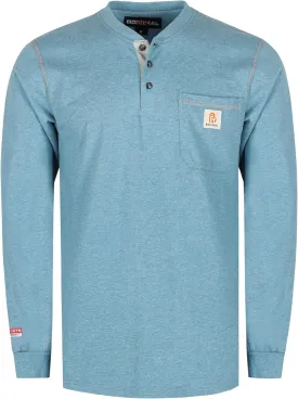 BOCOMAL FR Shirts for Men 5.5oz Lightweight Long Sleeve Work Henley Fire Resistant Shirt CAT2