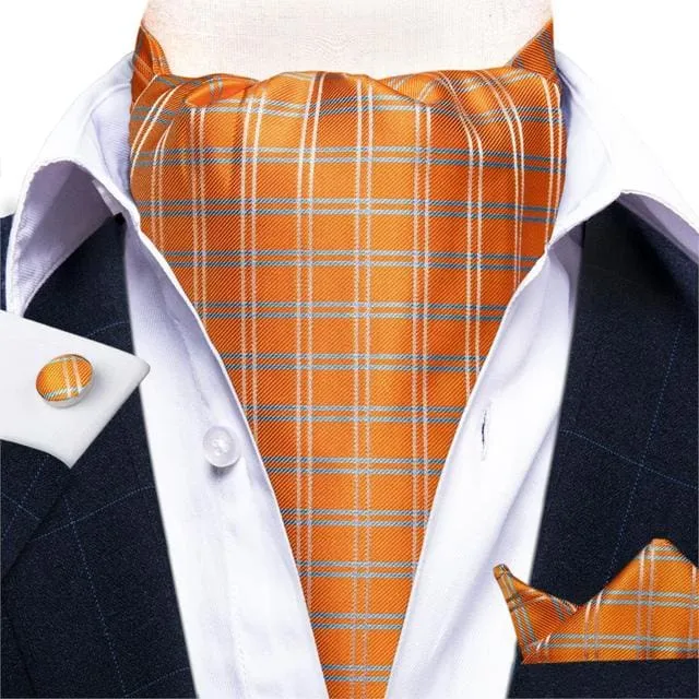 British Style Luxury Men Vintage Paisley Formal Cravat Tie Set