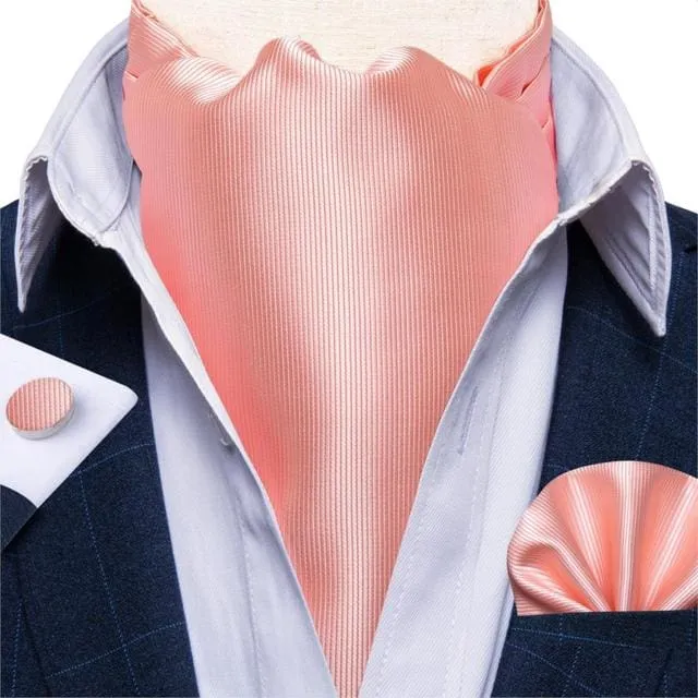 British Style Luxury Men Vintage Paisley Formal Cravat Tie Set