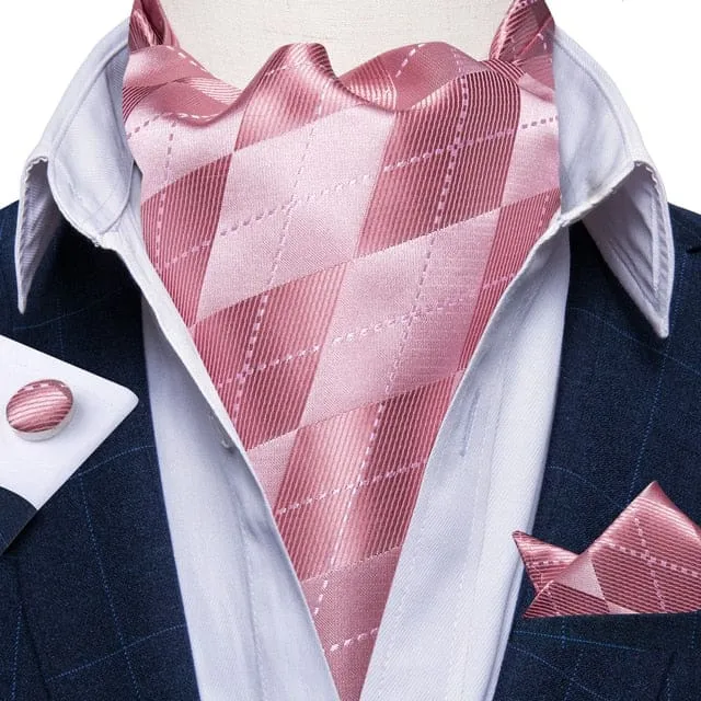 British Style Luxury Men Vintage Paisley Formal Cravat Tie Set