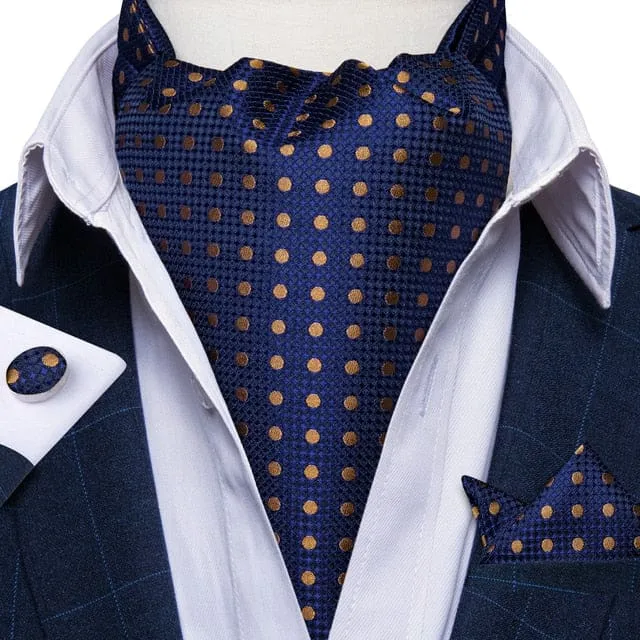 British Style Luxury Men Vintage Paisley Formal Cravat Tie Set