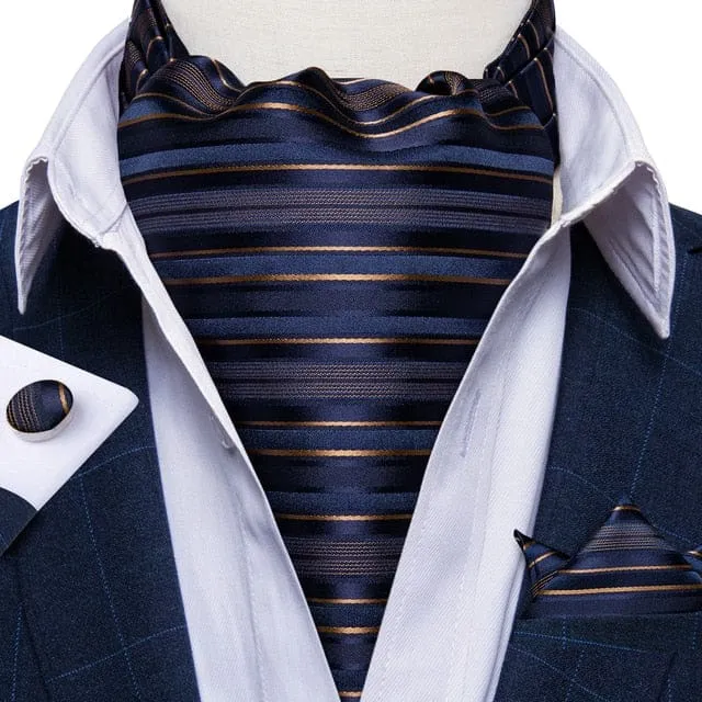 British Style Luxury Men Vintage Paisley Formal Cravat Tie Set