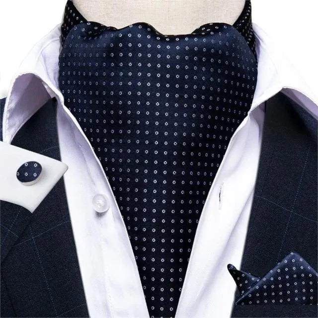 British Style Luxury Men Vintage Paisley Formal Cravat Tie Set