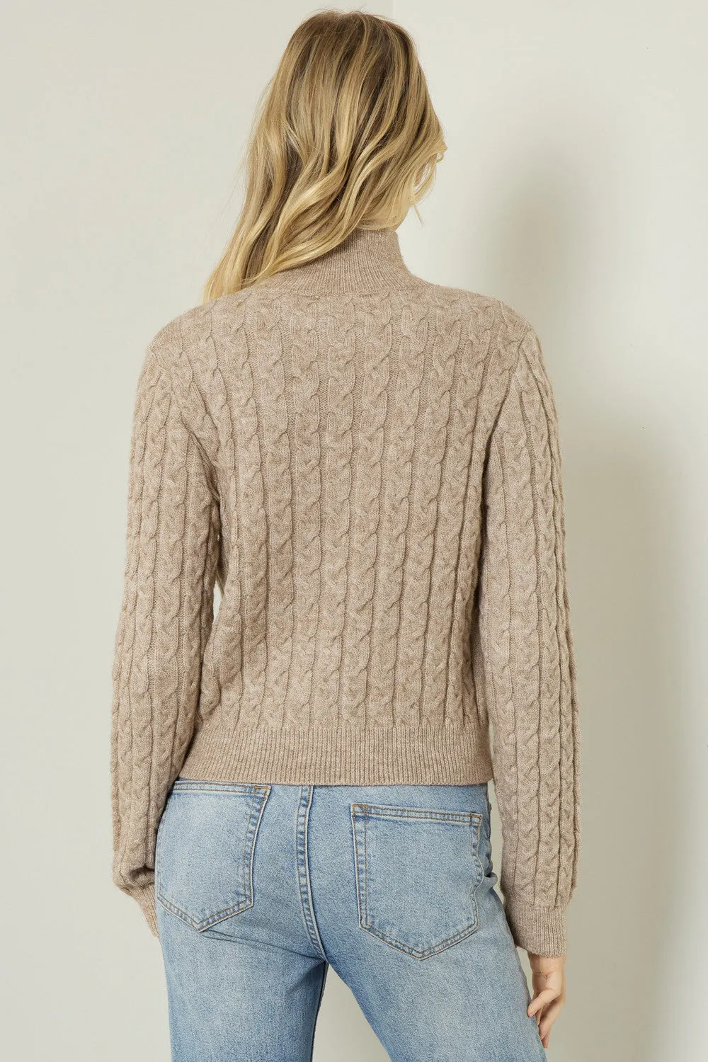 Cable Knit Turtleneck Sweater