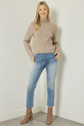 Cable Knit Turtleneck Sweater