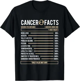 Cancer Facts - Zodiac Sign Birthday Horoscope Astrology T-Shirt