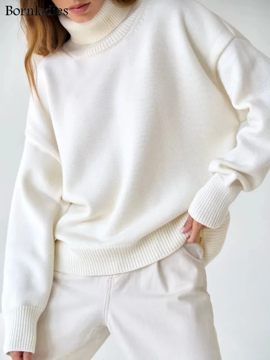 Chic Oversized Turtleneck Sweater for Women