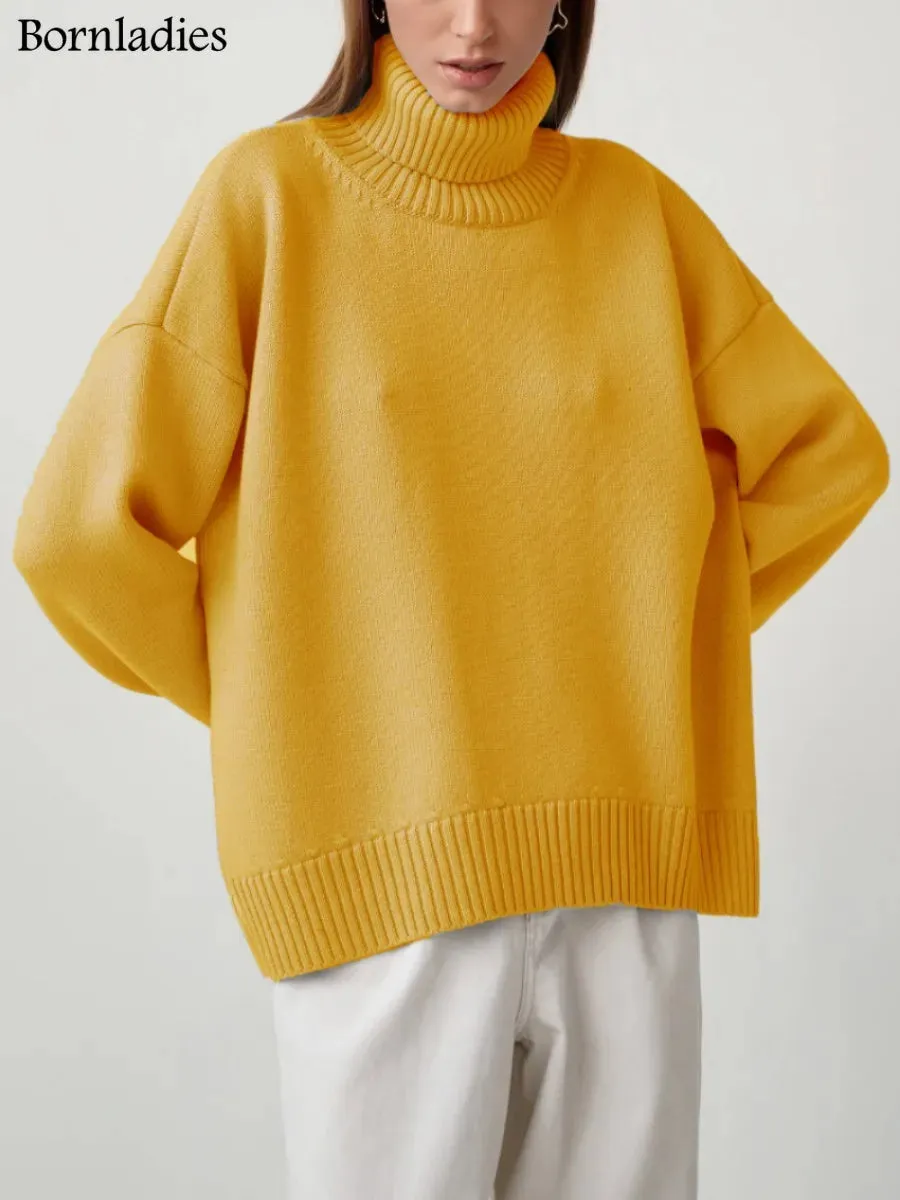 Chic Oversized Turtleneck Sweater for Women