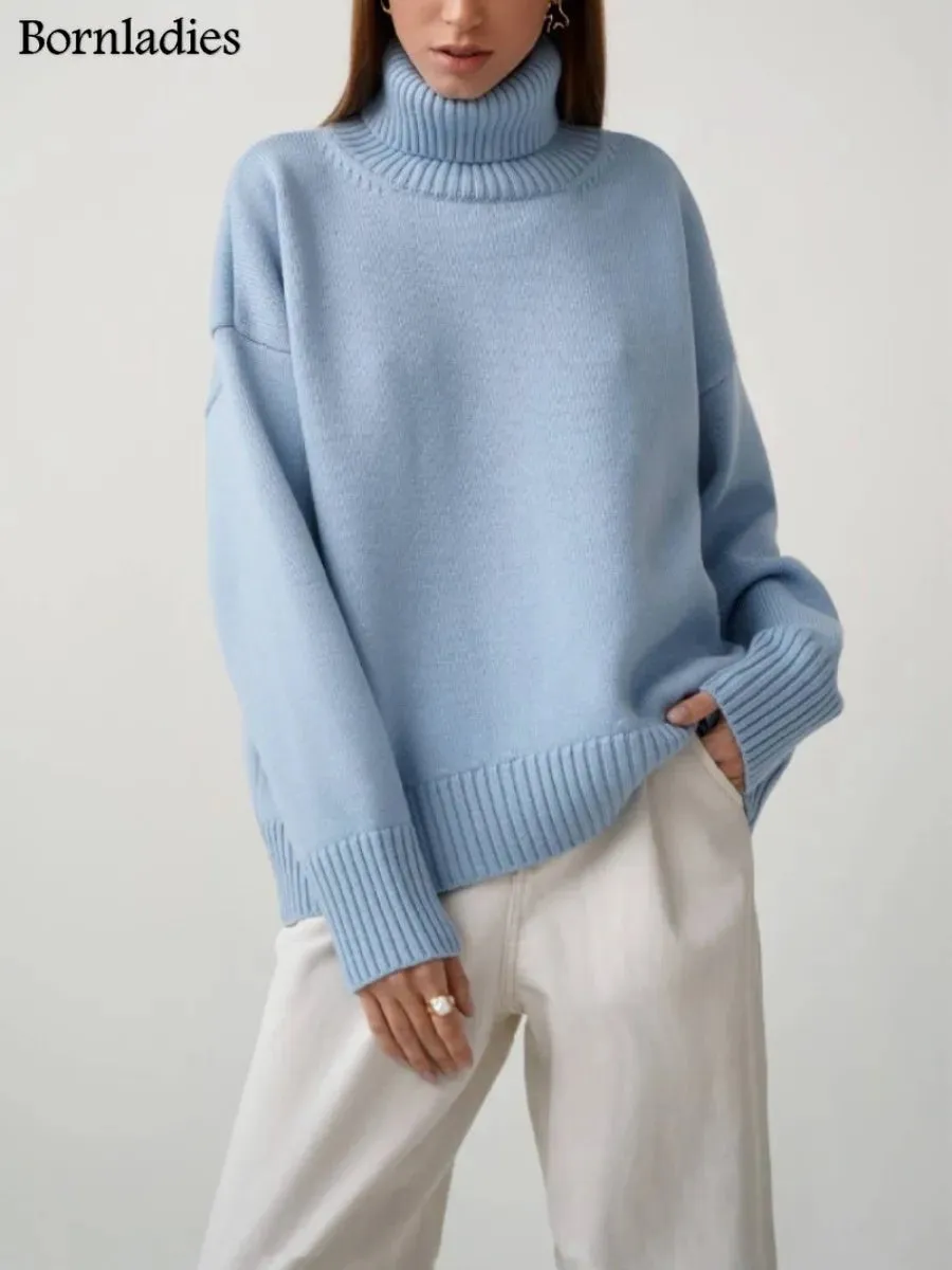 Chic Oversized Turtleneck Sweater for Women