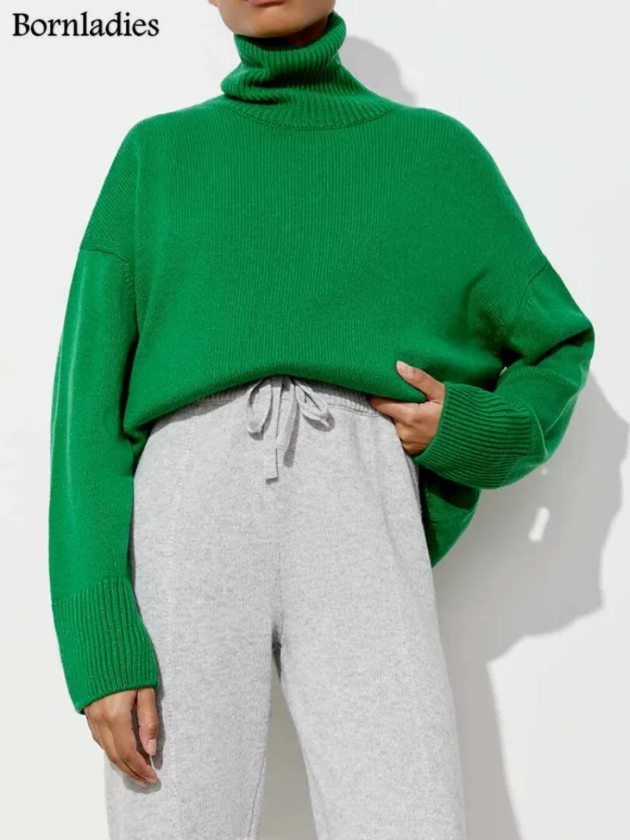 Chic Oversized Turtleneck Sweater for Women