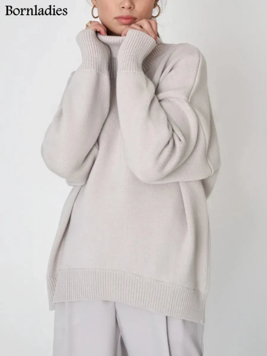 Chic Oversized Turtleneck Sweater for Women