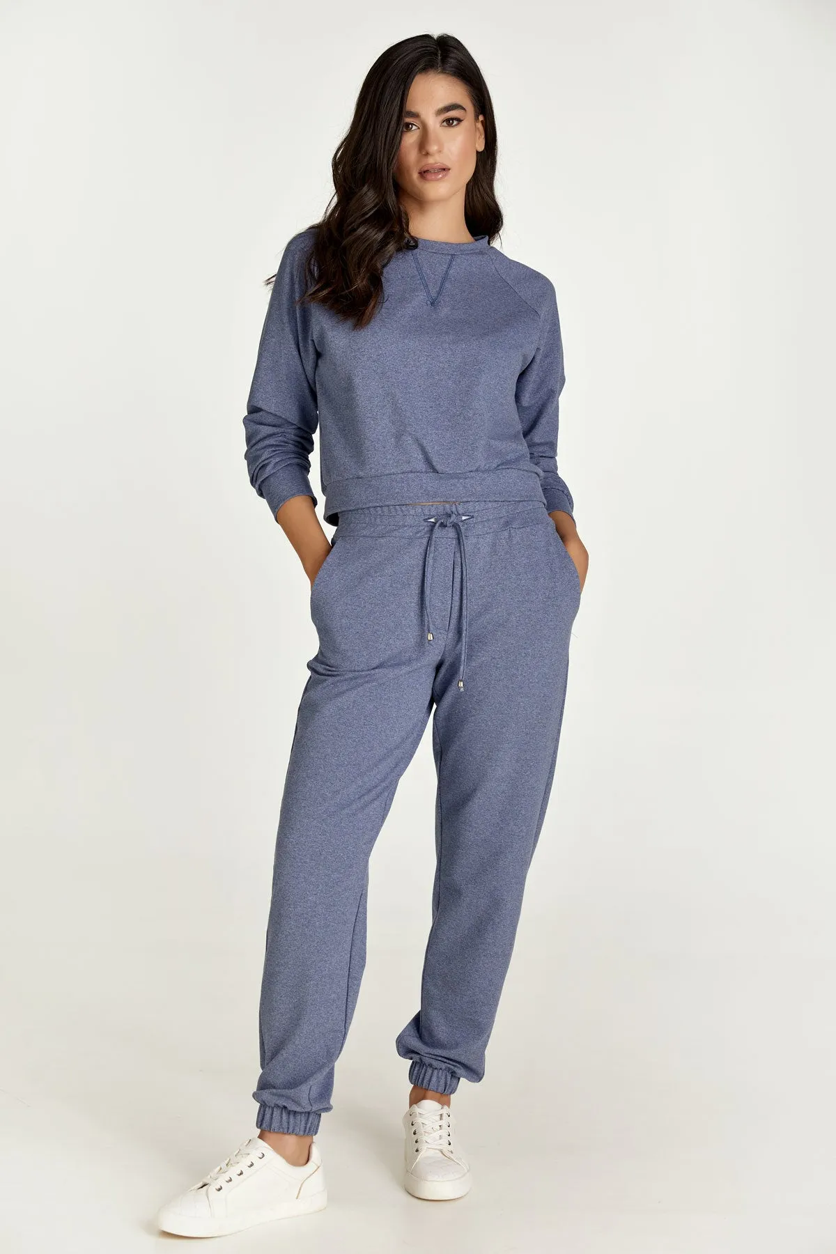 Crop Indigo Mélange Sweatshirt