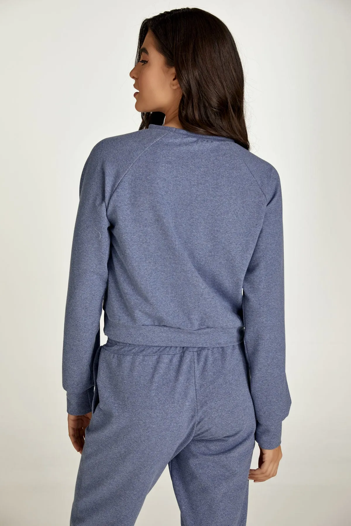 Crop Indigo Mélange Sweatshirt
