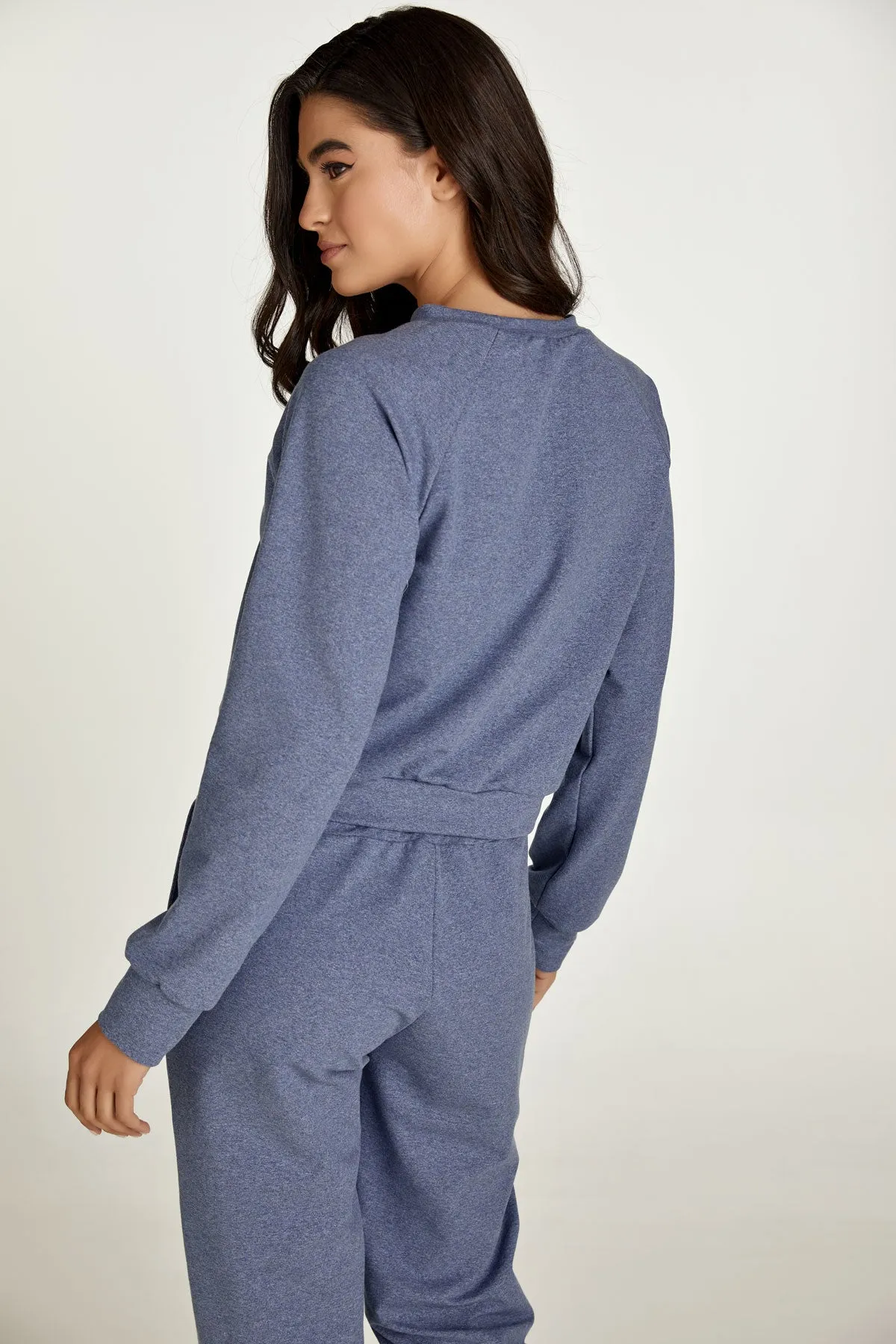 Crop Indigo Mélange Sweatshirt
