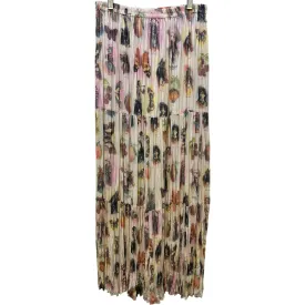 Double D Ranch Cream w/Multi-colored Wild West Print Maxi Skirt Size M