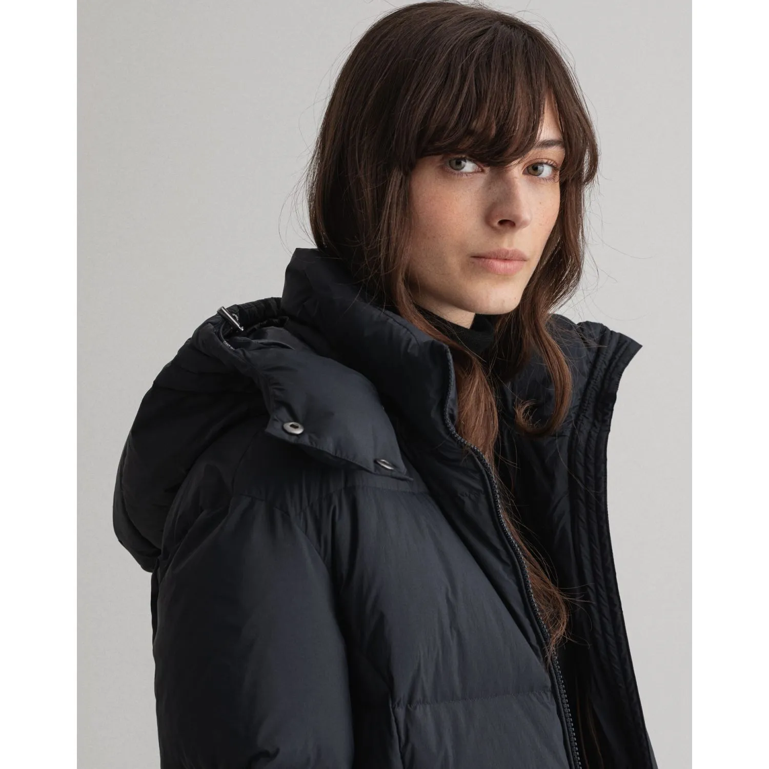 Full-Length Down Coat - Black