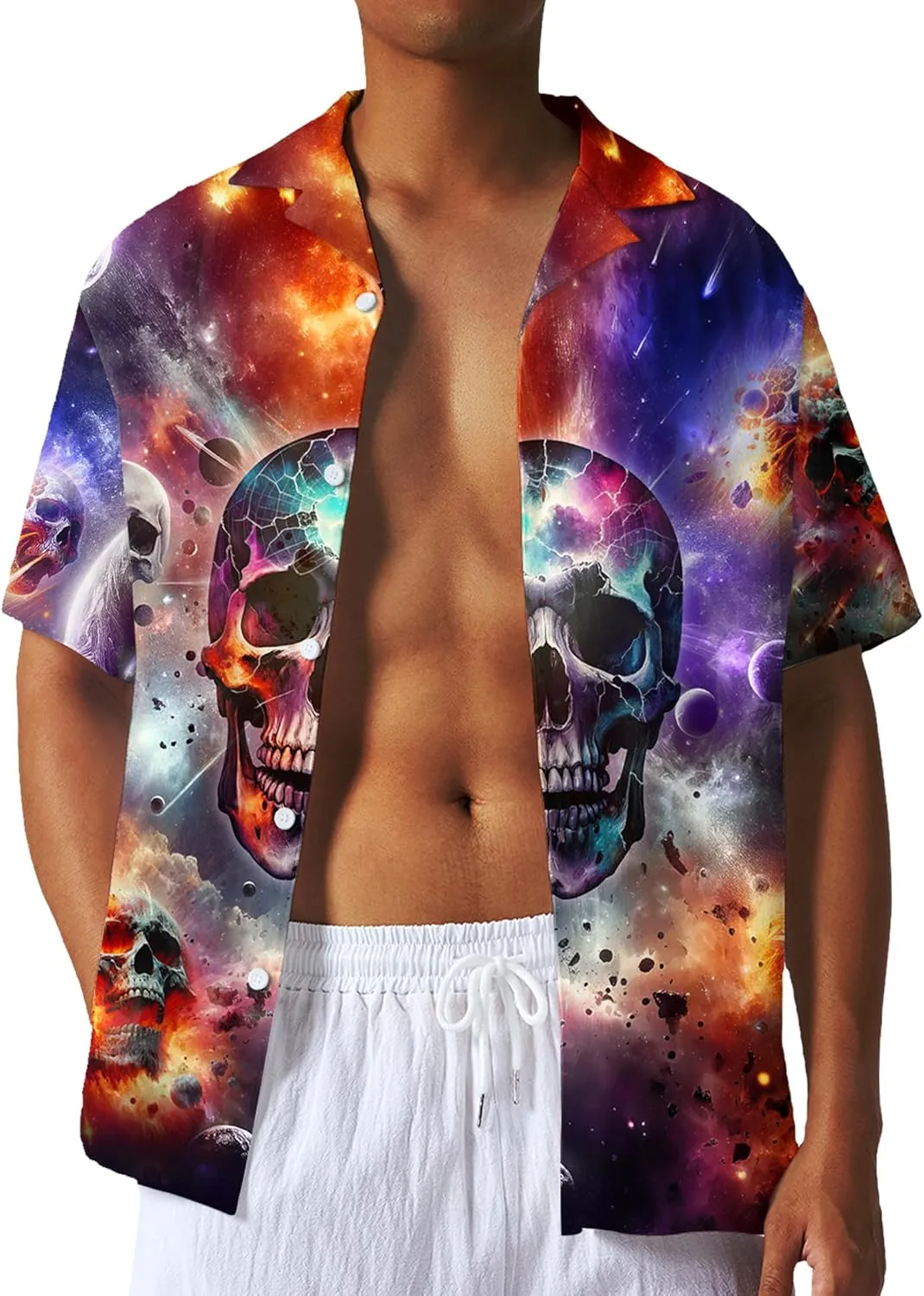 Funny Hawaiian Shirt Tropical Short Sleeve Summer Beach Button Down Hawaiian Ocean Shirts for Men