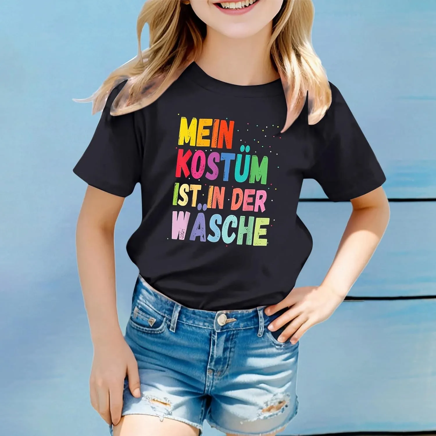 Girls Fashion Casual Letter Printed T-Shirt Cute Preppy Top 2025 New Round Neck Short Sleeved T Shirt (2-13T)