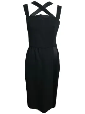 Givenchy Black 1980's Strappy Tuxedo Style Cocktail Dress