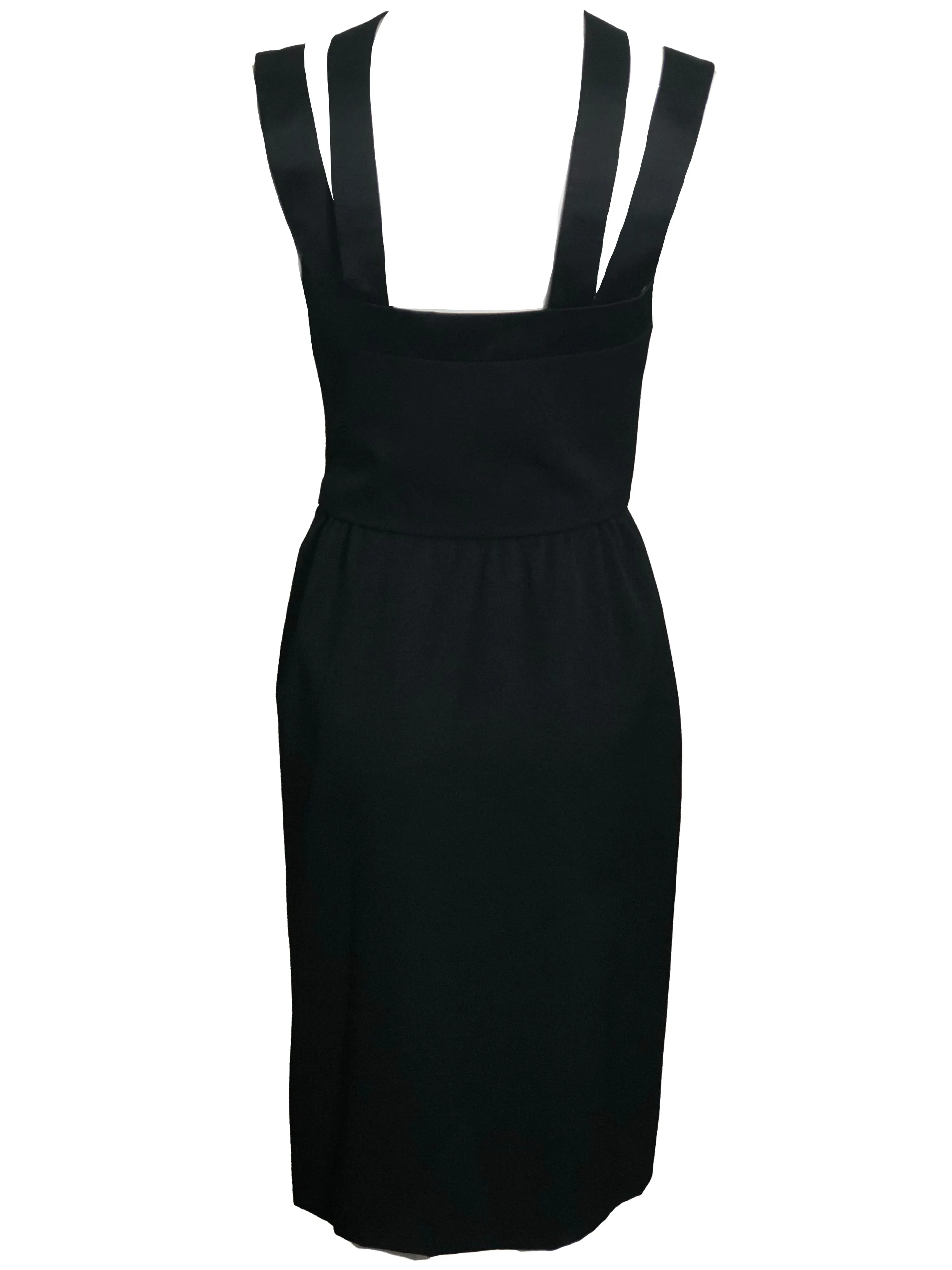 Givenchy Black 1980's Strappy Tuxedo Style Cocktail Dress