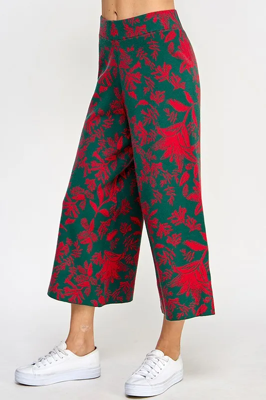 Green/Red Jacquard Sweater Pants