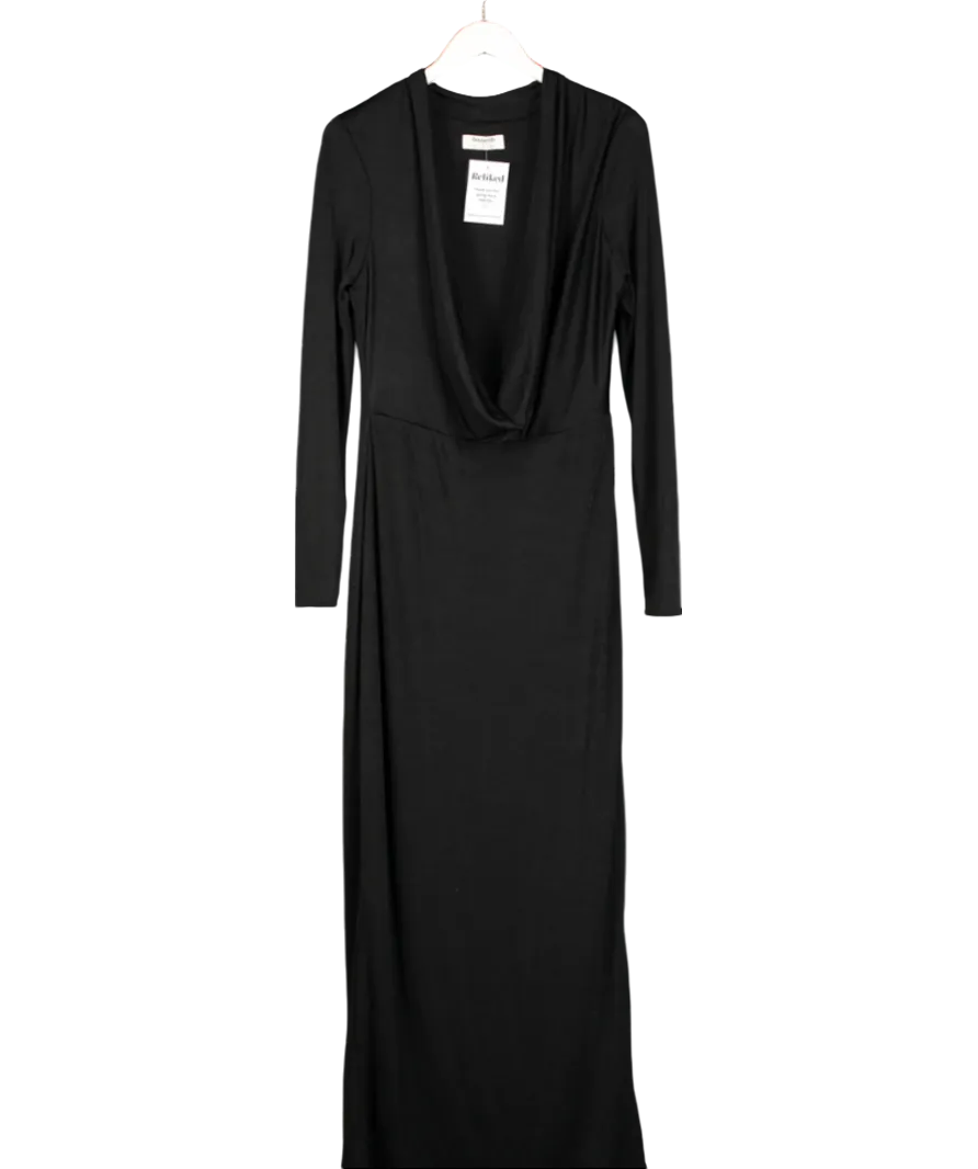 House of CB Black Saskia Draped Maxi Dress UK XL