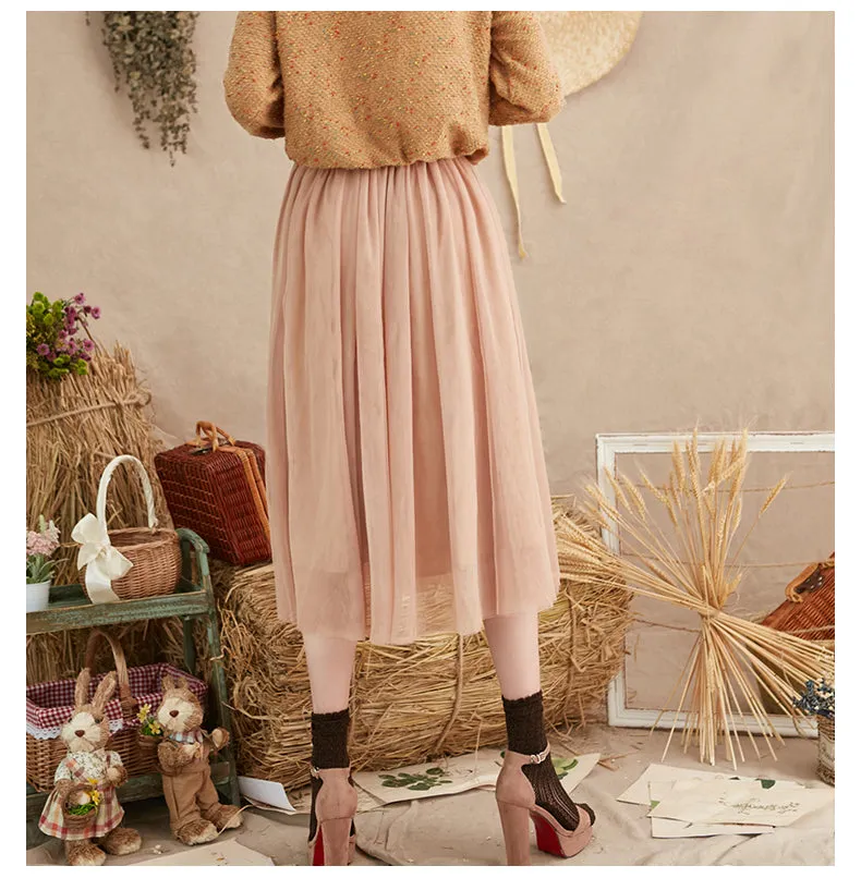 JAM PRINCESS PLEATED SKIRT IN FLORAL EMBROIDERY
