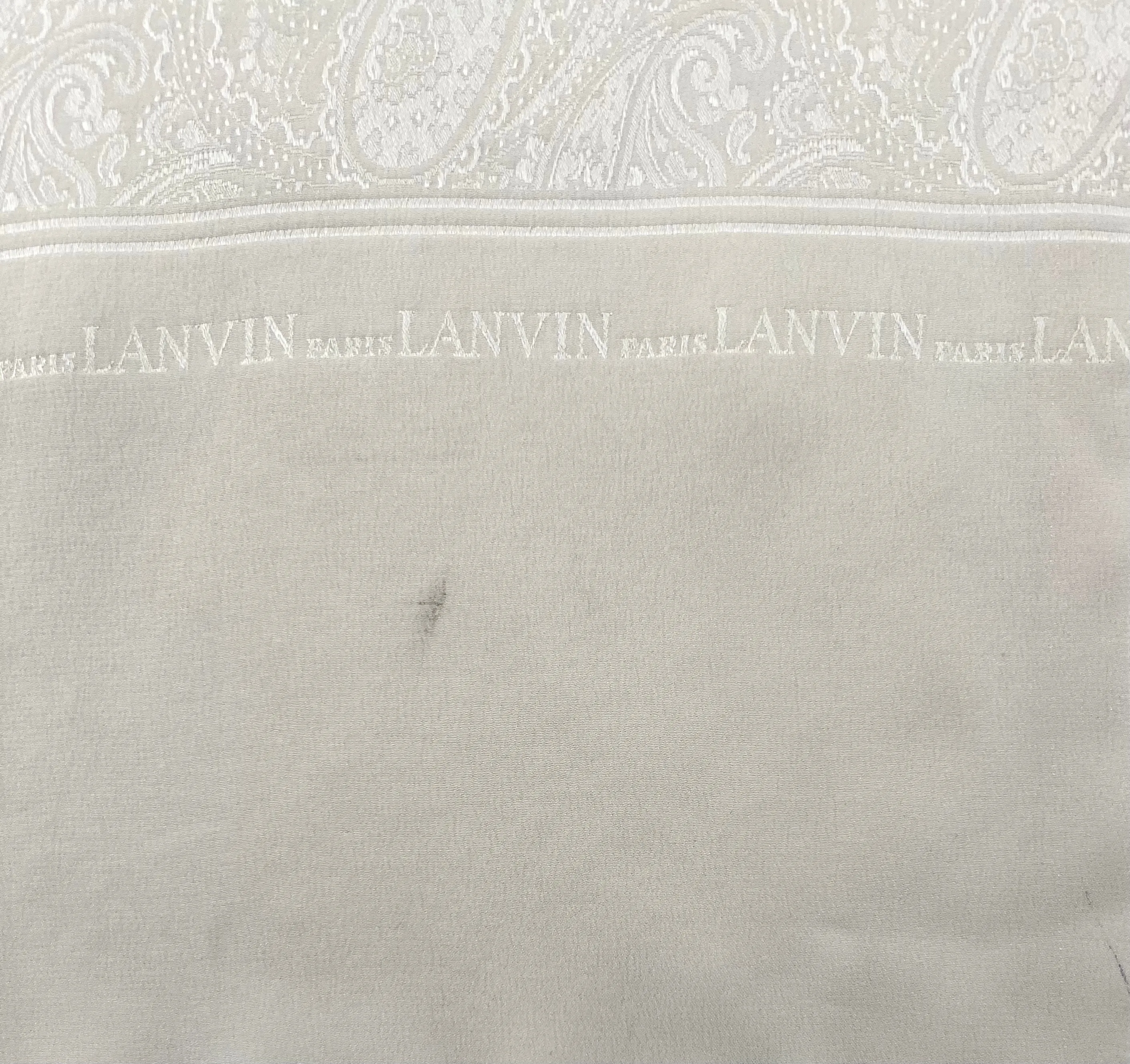 Lanvin Cream Paisley Silk Jacquard Scarf