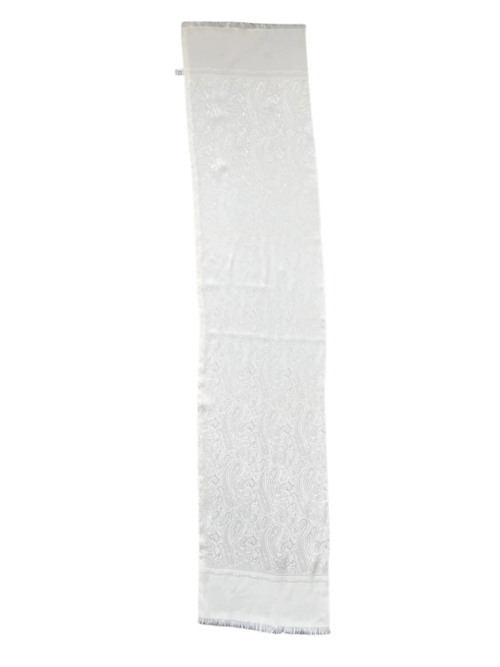 Lanvin Cream Paisley Silk Jacquard Scarf