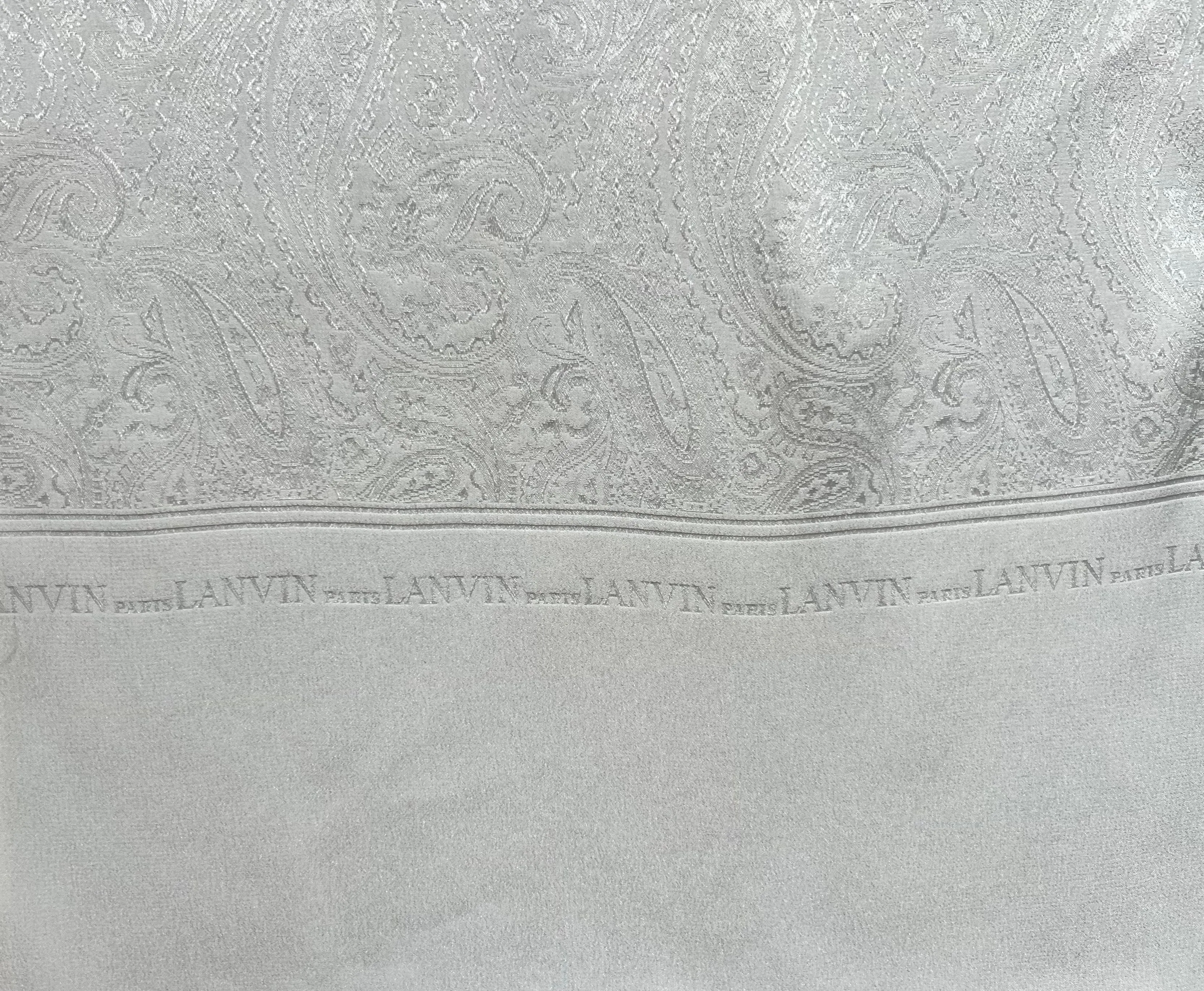 Lanvin Cream Paisley Silk Jacquard Scarf