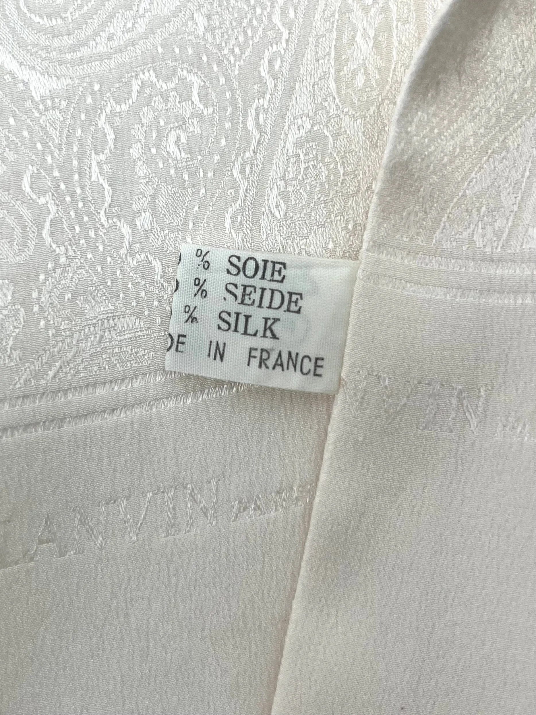 Lanvin Cream Paisley Silk Jacquard Scarf