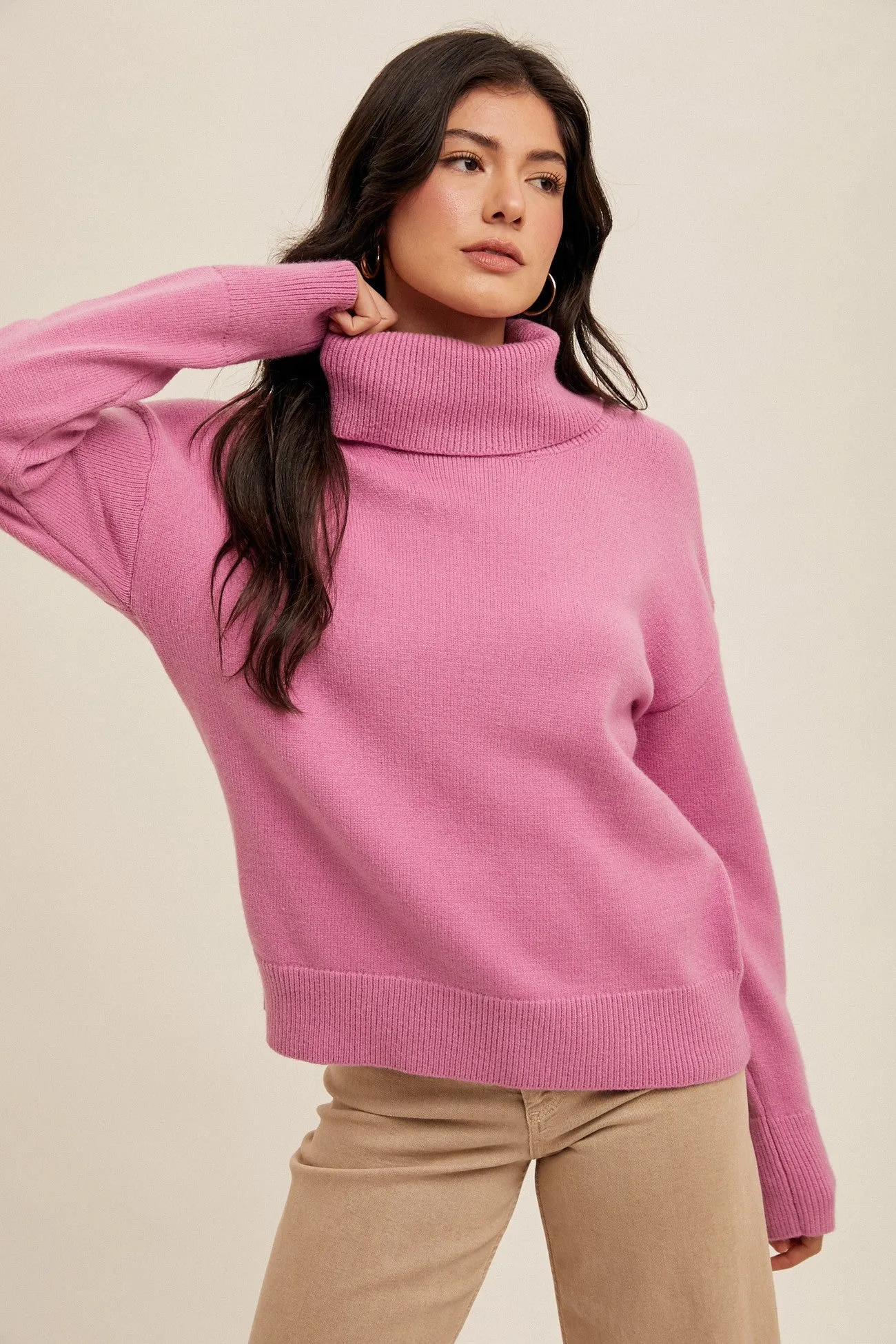 Lauren lavendar soft ayrn turtleneck sweater