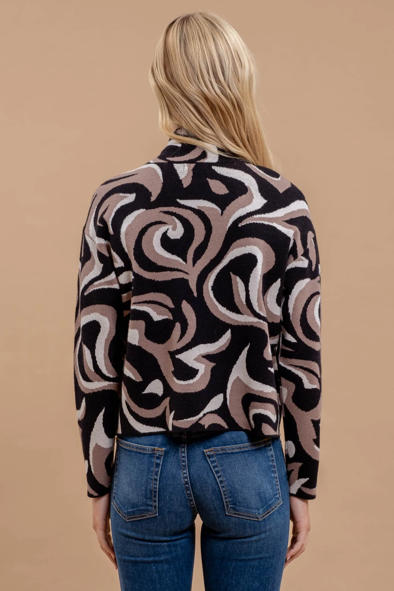 marbled turtleneck sweater