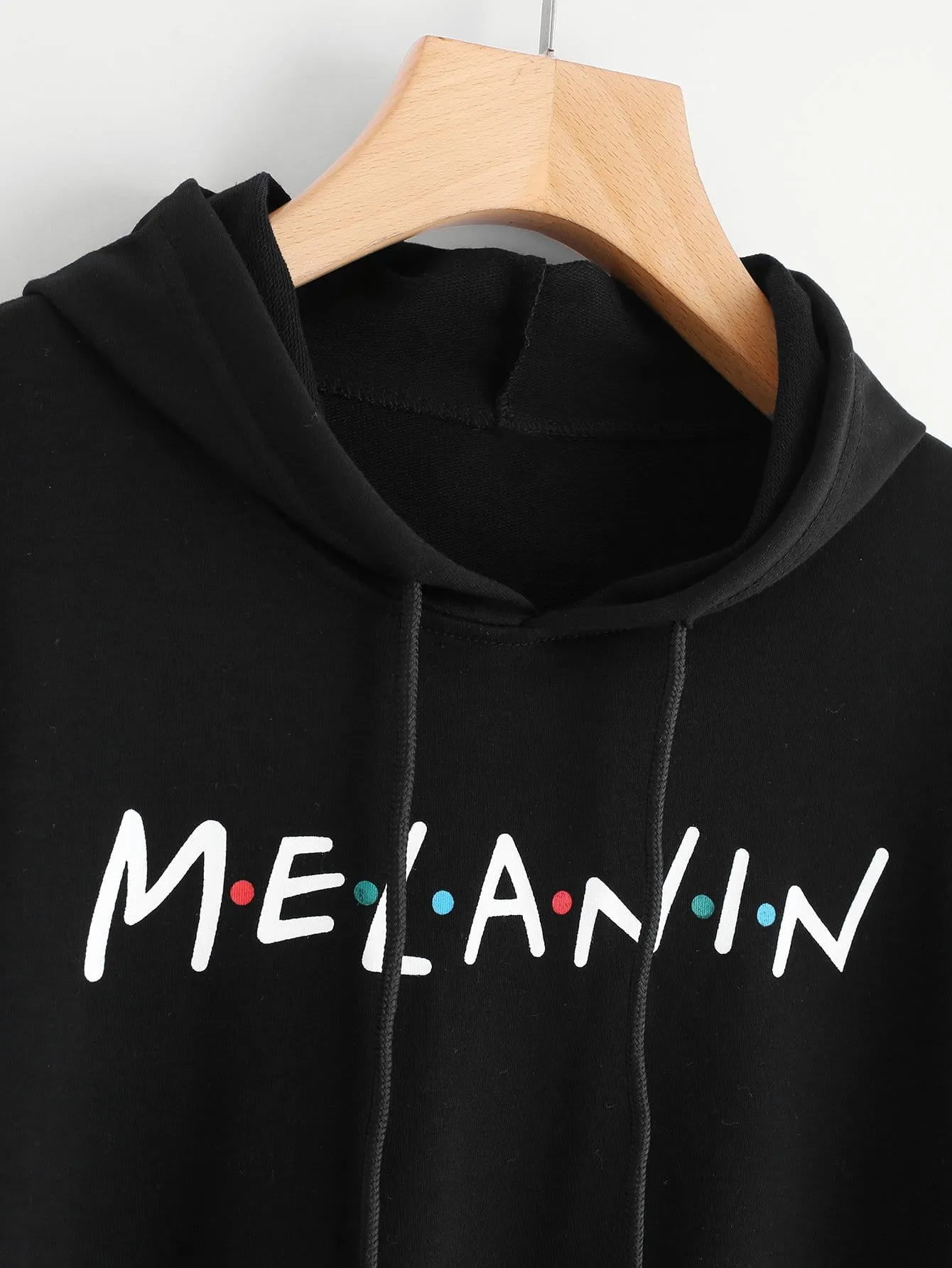 Melanin print pullover crop hoodie sweatshirt