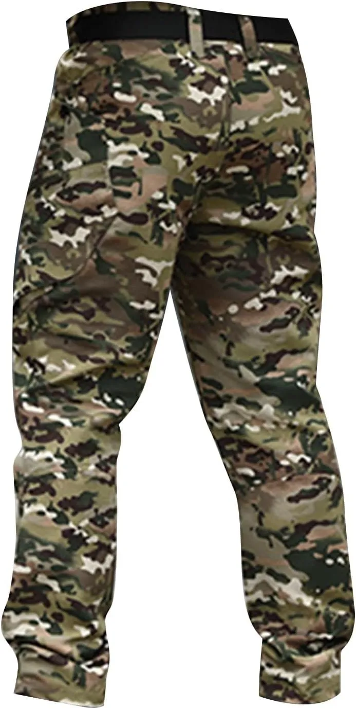 Men Cargo Pants Baggy Casual Trousers Water Resistant Straight Work Pants Multi Pockets Hiking Tactical Pants